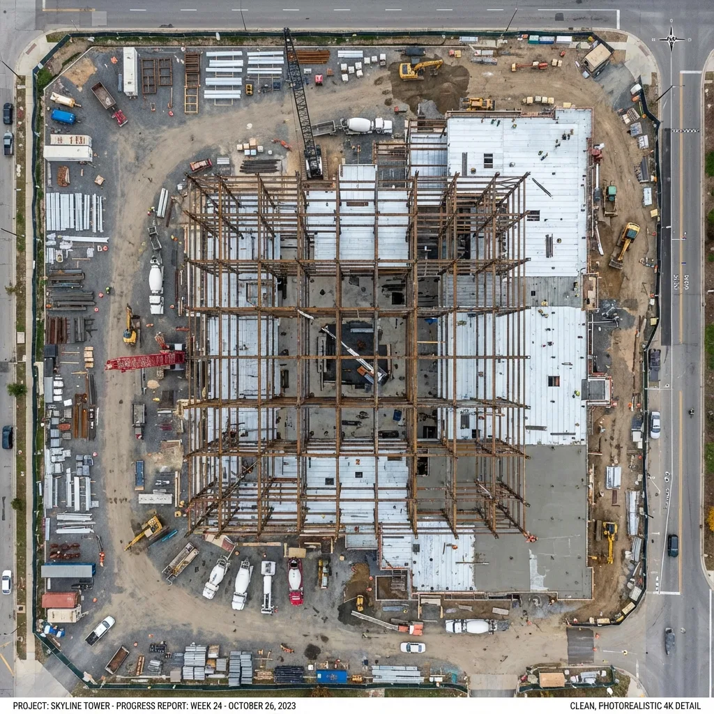 Before: Aerial landscape original drone photo - hazy, flat tones
